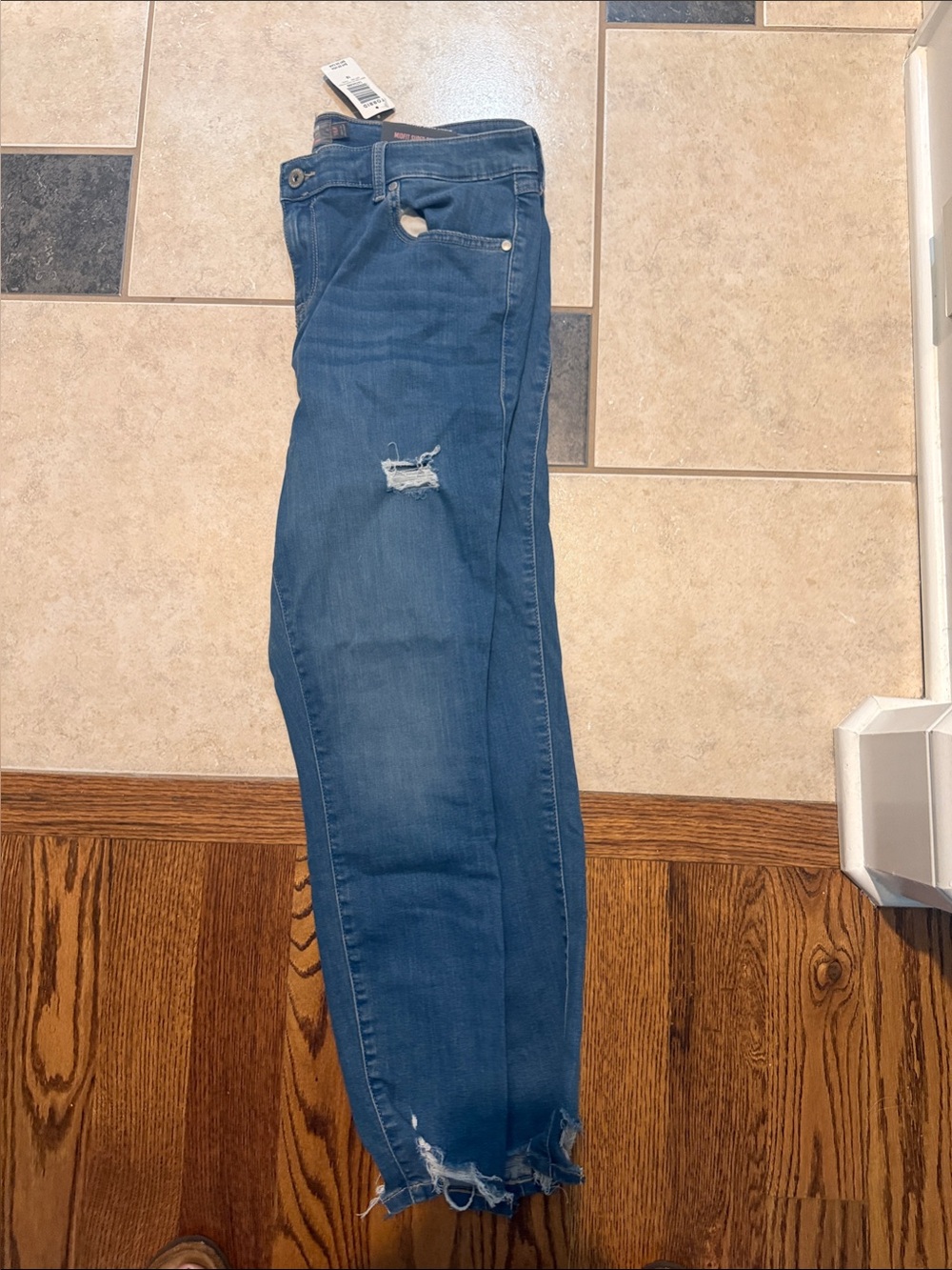 torrid Medium Blue Straight-Leg Distressed Jeans